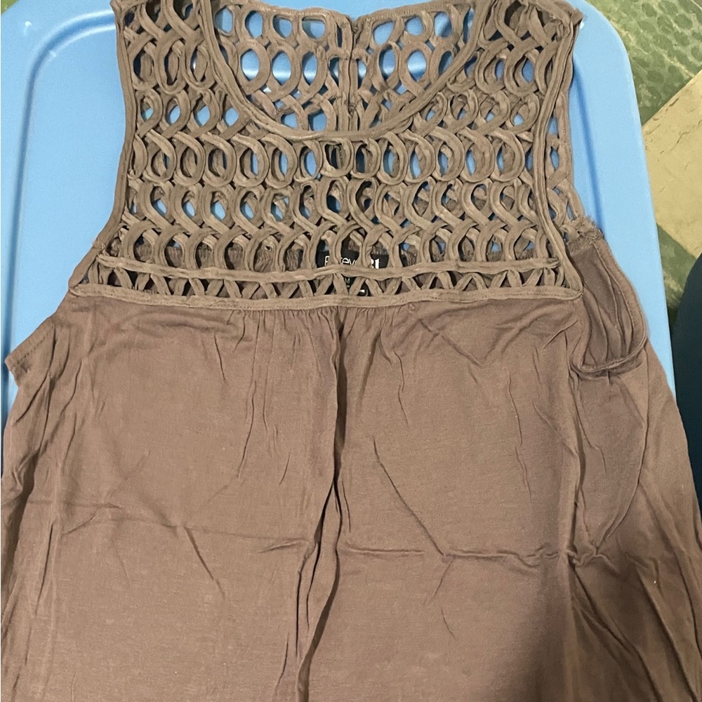 Forever 21 Brown Crochet Top